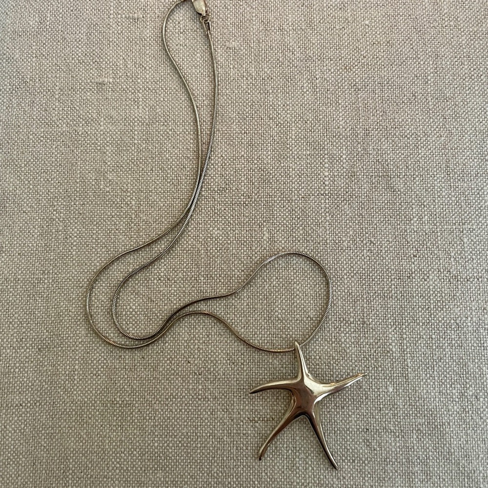 Sterling Silver Starfish Necklace – 925 Pendant on Snake Chain